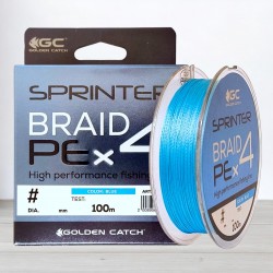 Шнур GC Sprinter PE X4 Blue, 100м, 0,148мм